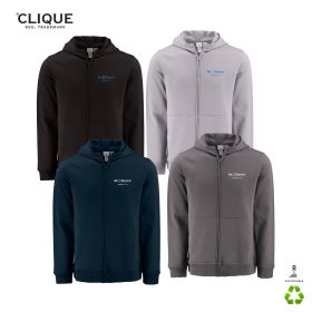 Clique Unisex Drive Recycled Full-Zip Hooded Sweatshirt. MQK00116