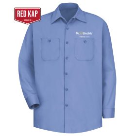Men's Long Sleeve Wrinkle-Resistant 100% Cotton Work Shirt. SC30