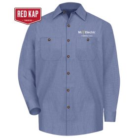 Men's Long Sleeve Microcheck Work Shirt. SP14DN