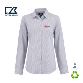 C&B Ladies' Skyline Recycled Pinstripe Long Sleeve Dress Shirt. LCW00021