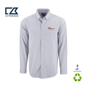 C&B Men's Skyline Recycled Pinstripe Long Sleeve Dress Shirt. MCW00237