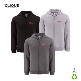 Clique Unisex Drive Recycled Full-Zip Hooded Sweatshirt. MQK00116