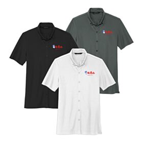 MERCER+METTLE™ Men's Stretch Pique Full-Button Polo. MM1006