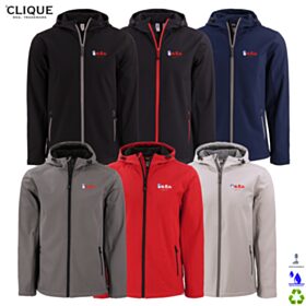 Clique Men's Tempo Stretch Full-Zip Softshell Hooded Jacket. MQO00086