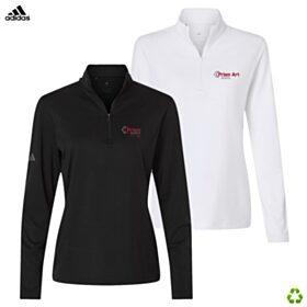 ART-Adidas Ladies' Textured Stripe 1/4-Zip Pullover. A709 - DF/LC