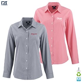 ART-C&B Ladies' Skyline Recycled Gingham Long Sleeve Dress Shirt. LCW00020