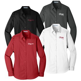 ART-Ladies' Long Sleeve Carefree Poplin Shirt. LW100