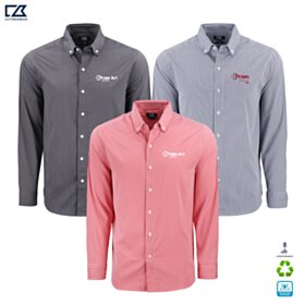 ART-C&B Men's Skyline Recycled Gingham Long Sleeve Dress Shirt. MCW00236