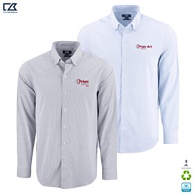 ART-C&B Men's Skyline Recycled Pinstripe Long Sleeve Dress Shirt. MCW00237