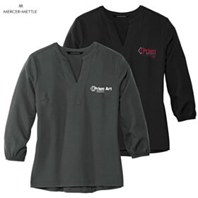 ART-Mercer+Mettle Ladies' Stretch Crepe 3/4-Sleeve Blouse. MM2011