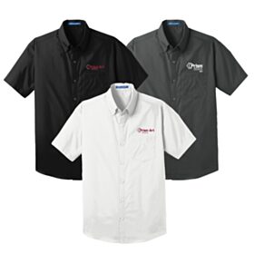 ART-Men's Short Sleeve Carefree Poplin Shirt. W101