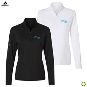 Adidas Ladies' Textured Stripe 1/4-Zip Pullover. A709 - DF/LC