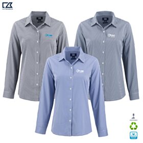 C&B Ladies' Skyline Recycled Gingham Long Sleeve Dress Shirt. LCW00020