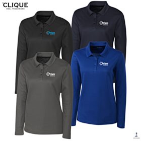 Clique Ladies' Spin Performance Pique Long Sleeve Polo. LQK00066 - DF/LC