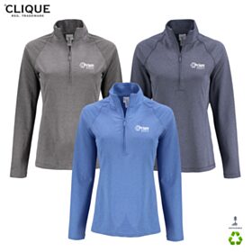 Clique Ladies' Dash Recycled 1/4-Zip Sweatshirt. LQK00093 - DF/LC