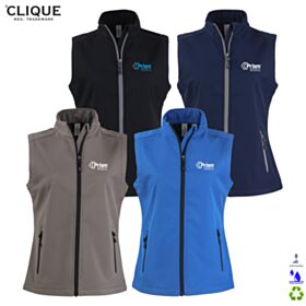 Clique Ladies' Tempo Stretch Full-Zip Softshell Vest. LQO00069