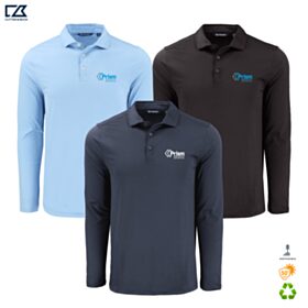 C&B Men's Coastline Recycled Long Sleeve Polo. MCK01335 - DF/LC