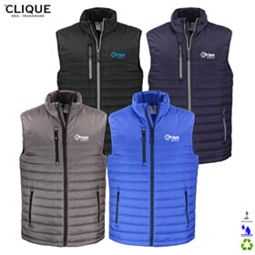 Clique Men's Valhalla Recycled Insulated Puffer Full-Zip Vest. MQO00082