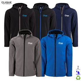 Clique Men's Tempo Stretch Full-Zip Softshell Hooded Jacket. MQO00086