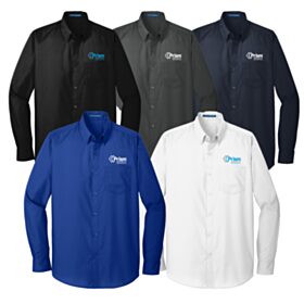 Men's Long Sleeve Carefree Poplin Shirt. W100