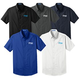Men's Short Sleeve Carefree Poplin Shirt. W101