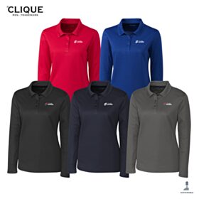 Clique Ladies' Spin Performance Pique Long Sleeve Polo. LQK00066 - DF/LC