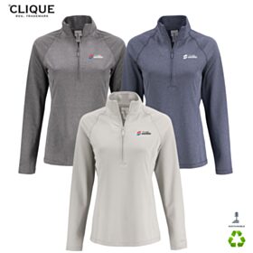 Clique Ladies' Dash Recycled 1/4-Zip Sweatshirt. LQK00093 - DF/LC