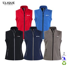 Clique Ladies' Tempo Stretch Full-Zip Softshell Vest. LQO00069