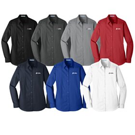 Ladies' Long Sleeve Carefree Poplin Shirt. LW100