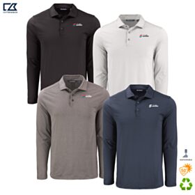 C&B Men's Coastline Recycled Long Sleeve Polo. MCK01335 - DF/LC