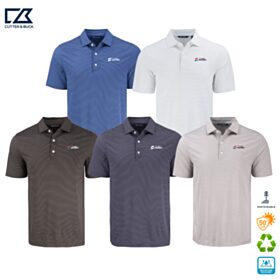 C&B Men's Forge Stripe Stretch Recycled Polo. MCK01346 - DF/LC