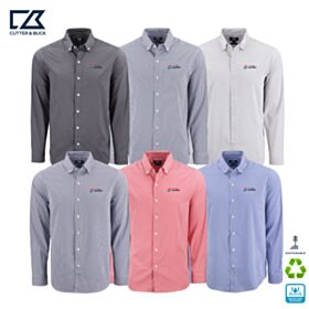 C&B Men's Skyline Recycled Gingham Long Sleeve Dress Shirt. MCW00236
