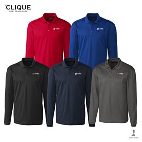 Clique Men's Spin Performance Pique Long Sleeve Polo. MQK00077 - DF/LC