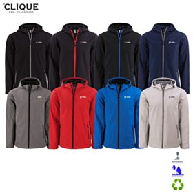 Clique Men's Tempo Stretch Full-Zip Softshell Hooded Jacket. MQO00086