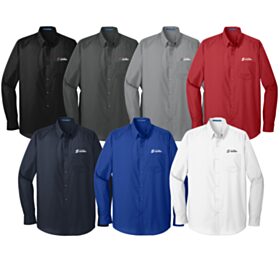 Men's Long Sleeve Carefree Poplin Shirt. W100