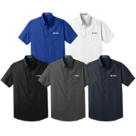 Men's Short Sleeve Carefree Poplin Shirt. W101