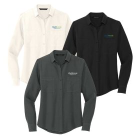 MERCER+METTLE&trade; Women's Stretch Crepe Long Sleeve Camp MM2013