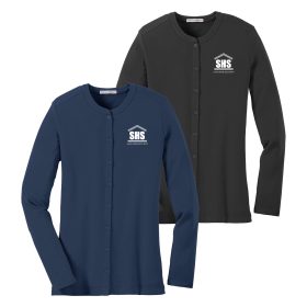 Ladies' Concept Stretch Button-Front Cardigan. LM1008