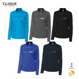 Clique Ladies' Spin Eco Performance 1/2-Zip Pullover. LQK00085 -DF/LC