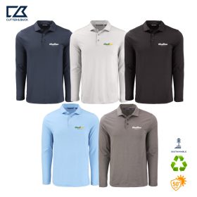 C&B Men's Coastline Recycled Long Sleeve Polo. MCK01335 - DF/LC