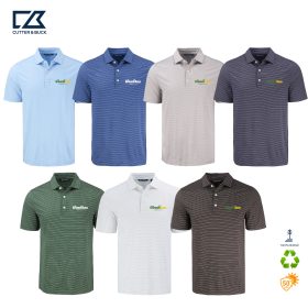 C&B Men's Forge Stripe Stretch Recycled Polo. MCK01346 -DF/LC