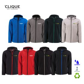 Clique Mens Tempo Stretch Full-Zip Softshell Hooded Jacket. MQO00086