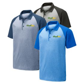 Men's Raglan Heather Block Polo. ST641