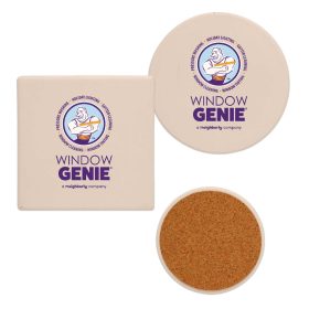 4" Extra Absorbent Coasters in Round or Square (LOTS OF 6). 1594/1593