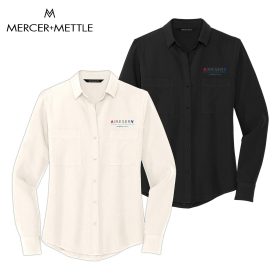 MERCER+METTLE&trade;Ladies' Stretch Crepe Long Sleeve Camp. MM2013