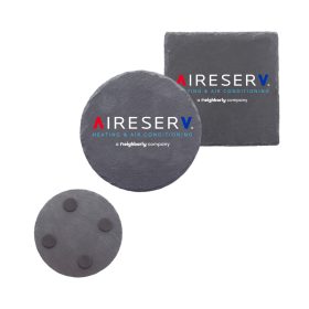 4" Slate Coasters in Round or Square (LOTS OF 6). 1545/1544