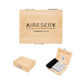 Whiskey Stone Ice Cubes In FSC® Bamboo Box (Sold Individually). 75098