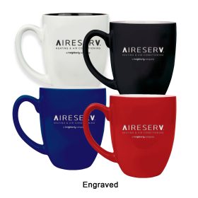 ENGRAVED 16 oz. Ceramic Bistro LazerMug (Lots of 4). LMG6
