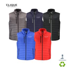 Clique Valhalla Full Zip Mens Puffer Vest. MQO00082
