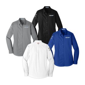 Ladies' Long Sleeve Poplin Shirt. LW100 - EMB/3LOC